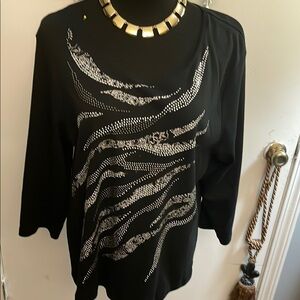 Black and Silver Women's Top